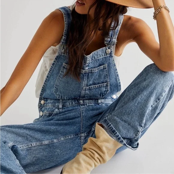 We The Free Ziggy Denim Overalls Jean Medium M - Picture 1 of 10